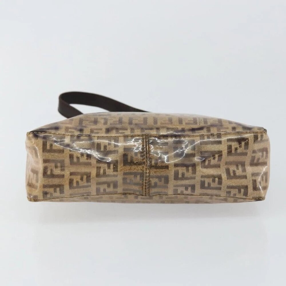 FENDI Zucchino Canvas Hand Bag Enamel Brown Gold - Picture 6 of 15